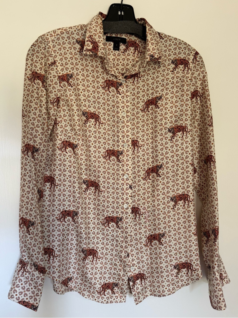 100% silk tiger print blouse